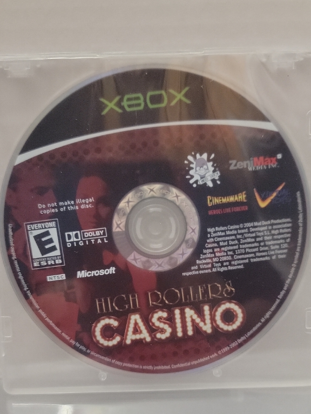 Xbox Casino Game Disc